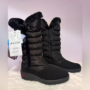 Pajar Women's Black Quilted Winter Boots with Ice Grippers